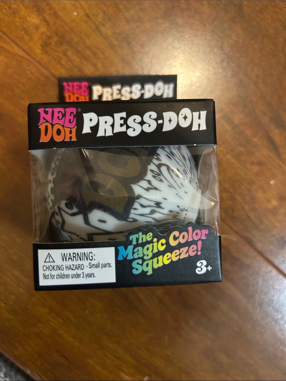 Nee Doh Press-Doh Magic Color Squeeze Ball - Black & White.  STARS